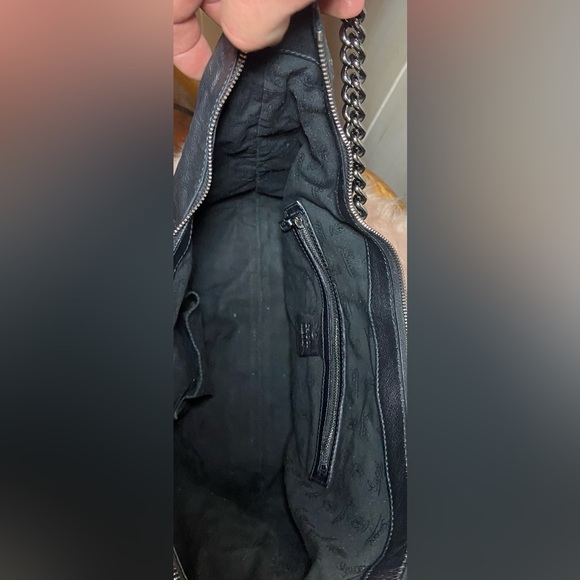 GUCCI black leather Hobo bag galaxy chain / with dustbag and Gucci cards - Picture 13 of 14